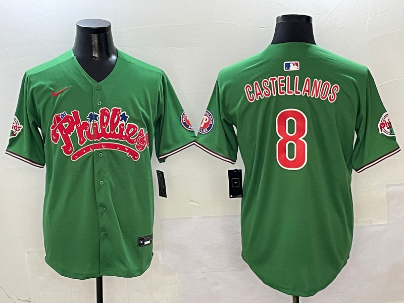 Men's Philadelphia Phillies Nick Castellanos #8 Green Jersey